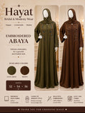 olive and brown embroidered Abaya